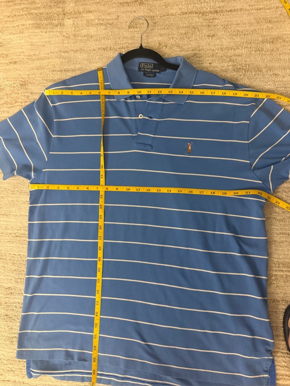 Men’s Polo Ralph Lauren Striped Pima Cotton Polo Shirt Size L - Picture 7 of 9
